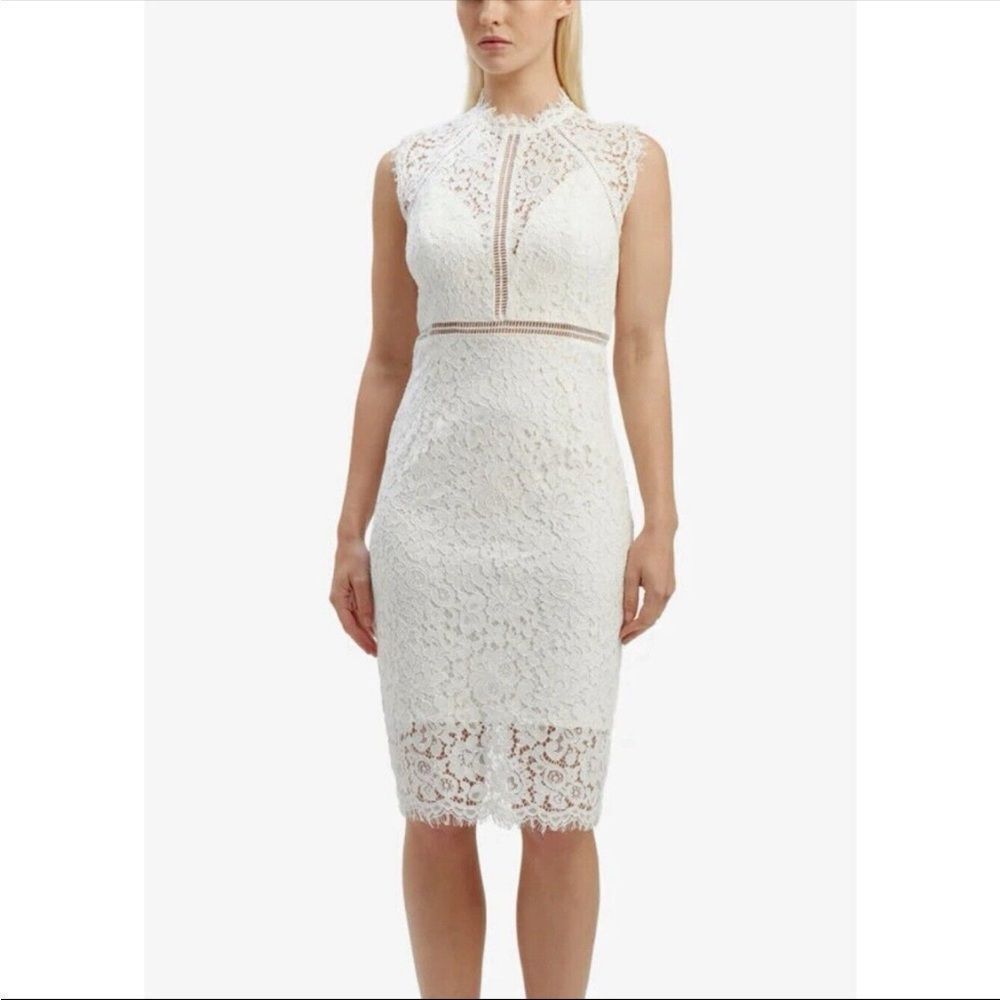 Bardot White Lace Midi Dress